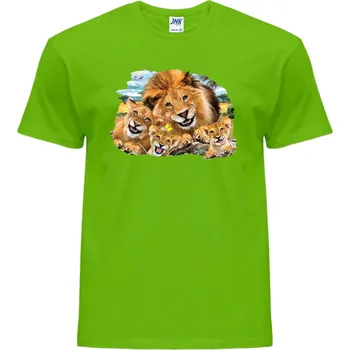 Pánské oblečení vtipne_panske_tricko_potisk_lvi_selfie Barva: Lime - limetková, velikost: S