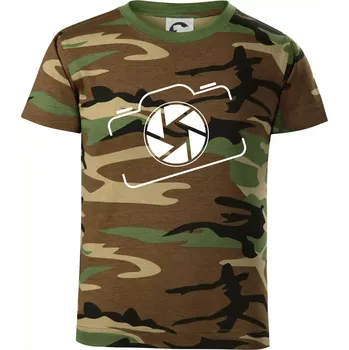 Chlapecké oblečení Zrcadlovka obrys - Dětské maskáčové triko - 122 cm/6 let ( Hnědý maskáč )