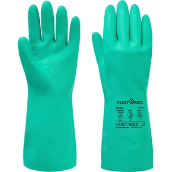 Pracovní rukavice PORTWEST Rukavice Nitrosafe Chemical A810, chemicky odolné POR-A810GNRXL XL Zelená