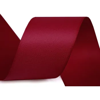 Stuha Atlasová hedvábná stuha oboulící šíře 40 mm matná, střední, 646 červená tmavá
