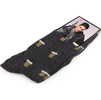 Pánské bavlněné ponožky pivo, velké, 21 (vel. 39-42) šedá