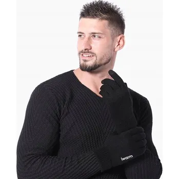 Rukavice Černé Zateplené Zimní Rukavice s Dotykovou Funkcí