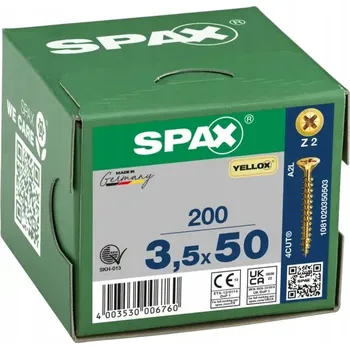 Vrut Univerzální vruty SPAX 3.5 x 50 mm, 200 ks, PZ2