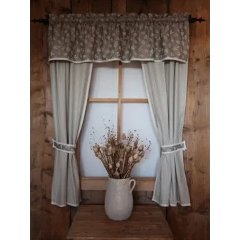 Uchycení záclony a závěsu Závěsy na chalupu z kanafasu béžové