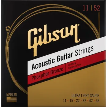 Příslušenství pro strunný nástroj Gibson Phosphor Bronze Acoustic Guitar Strings Ultra-Light + prodloužená záruka 3 roky