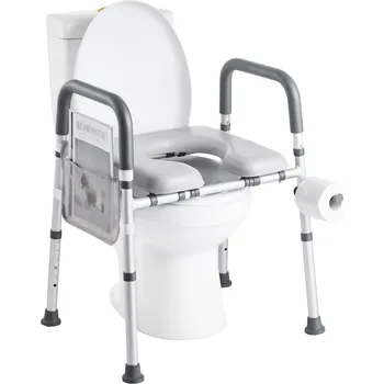 WC sedátko Vevor Zvýšené wc sedátko s madly nastavitelná výška a šířka nosnost 181 kg