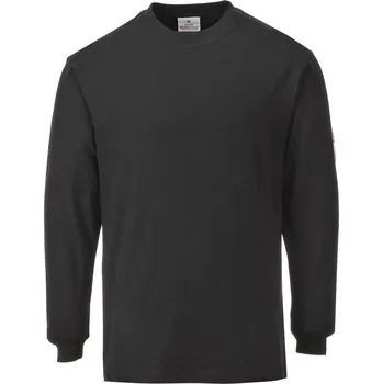 pracovní tričko PORTWEST Tričko Flame Resistant Anti-Static FR11, dlouhý rukáv POR-FR11BKRS S Černá