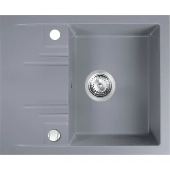 NOVASERVIS Kuchyňský dřez Novaservis granitový, 58x48 cm, s odkapem, s přepadem, šedá, DRGM48/58GA DRGM48/58GA