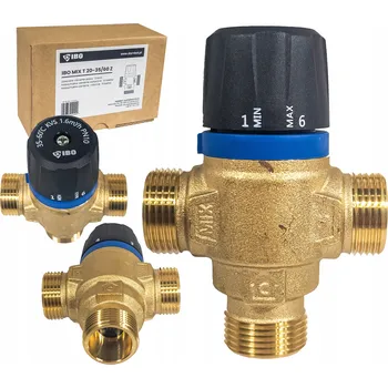 Ventil IBO MIX T 20-35/60 s termostatickým směšovacím ventilem 3/4" DN20 1,6 m3/h