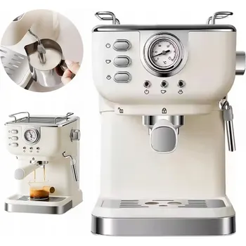 Kávovar Pákový tlakový kávovar Półautomatyczny Automatický kávovar Bedee 1050W béžová/hnědá