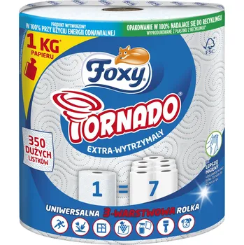Utěrka Foxy Tornado Papírové Utěrky 3vrstvé Extra Silné Univerzální