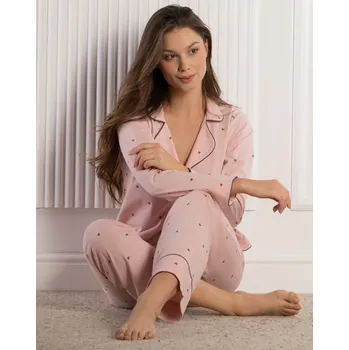 Dámské noční prádlo Mademoiselle Sommeil CC0157 Morning Kiss S-XL pyžamo pudrově růžová L