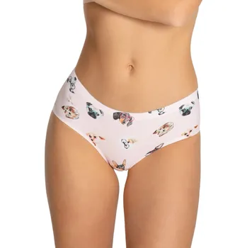 Dámské spodní prádlo Dámské kalhotky Simple classic dogs - JULIMEX růžová XXL