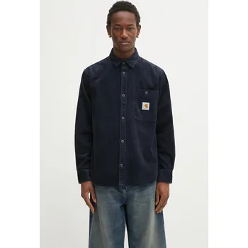 Pánská košile Manšestrová košile Carhartt WIP L/S Flint Shirt, L, námořnická modř, 59X