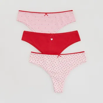 Kalhotky Reserved - Vzorované brazilky 3 ks - pastelově růžová - 971HP-03X - 971HP-03X-XL