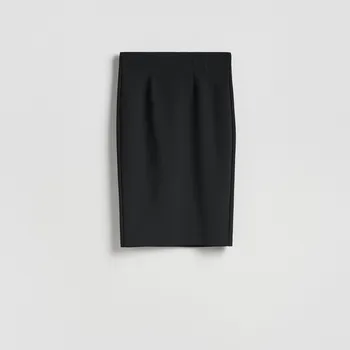 Dámská sukně Reserved - Midi sukně s prošitím - černý - 019GV-99X - 019GV-99X-L