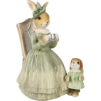 Clayre & Eef - Dekorativní figurka králičí mamky s malou králíčkou 6PR5980