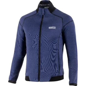 Pánská móda Sparco sportovní lehký svetr na zip s kapucí, barva: modrá, velikost: XS