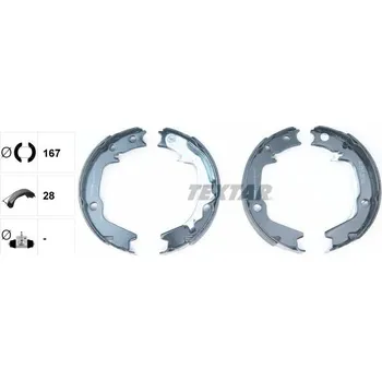 Brzdová čelist Sada brzdových čelistí, parkovací brzda TEXTAR 91068500
