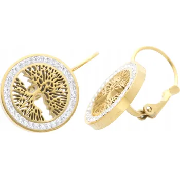 Náušnice Ocelové náušnice Strom Života Zlaté