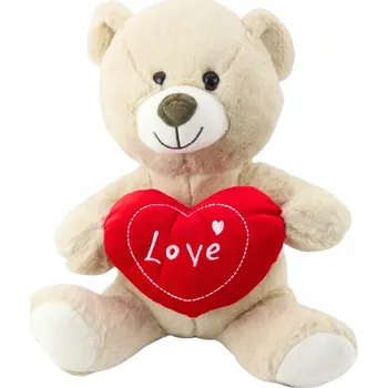 plyšák Plyšová Plyšák Medvídek s Srdcem Krémový Béžový 30 cm