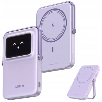 Powerbanka Magnetická powerbanka 5000mAh Ugreen Uno PB571, USB-C (fialová)