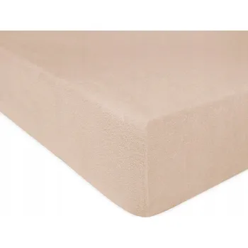 Prostěradlo Froté prostěradlo s gumou 90x200 cm, béžová barva