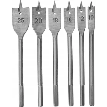 Vrták PLOCHÉ VRTÁKY DO DŘEVA LOPATKOVÉ SADA 10-25 mm