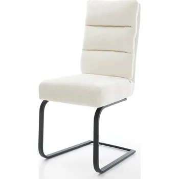 Jídelní židle DELIFE Jídelní židle Pela-Flex bouclé měkký béžová jídelní židle plochá černá taštičkové pružiny