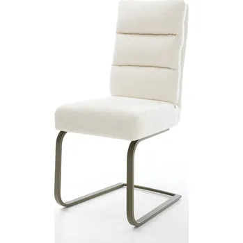 Jídelní židle DELIFE Jídelní židle Pela-Flex bouclé měkký béžová jídelní židle plochá titanová barva taštičkové pružiny