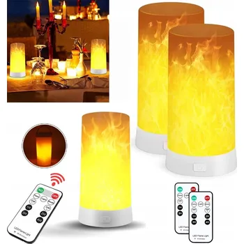 Lampička 2x PLAMEN LAMPA NABÍJENÁ PŘES USB DO POKOJE NA PÁRTY DO BARU HALLOWEEN