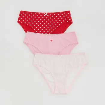 Reserved - Vzorované kalhotky 3 ks - pastelově růžová - 972HP-03X - 972HP-03X-L