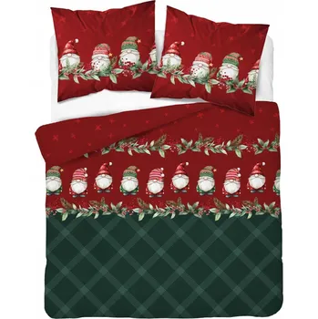 Povlečení Povlečení s vánočním motivem - Mikuláš, skřítci, trpaslíci, sněhové vločky 160x200