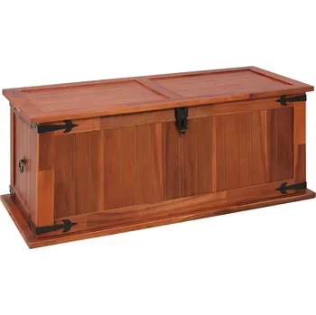 Úložný box Úložná truhla z masivního akáciového dřeva, hnědá, 90x45x40 cm