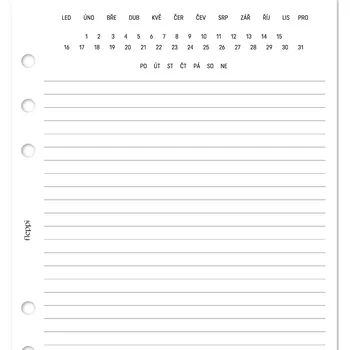 Kancelář Fleppi Náplň do diáře - Poznámkové listy Journal - linkované Vyberte velikost náplně: F mini