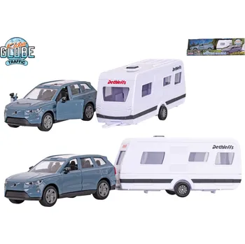 autíčko Mikro trading Kids Globe Traffic - Volvo EX90 s karavanem - 30 cm - zpětný chod