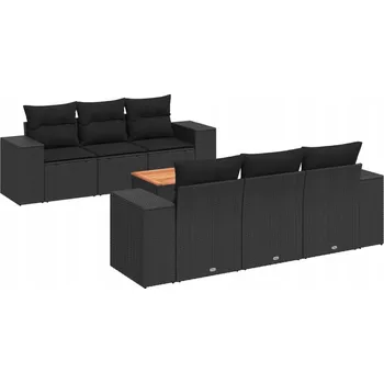 Zahradní pohovka Modulární zahradní nábytek z PE ratanu, černý, 55 x 62 x 69 cm