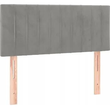 Čelo postele sametové nastavitelné světle šedé 90x5x78/88 cm