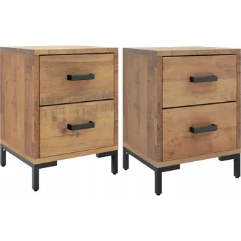 Noční stolek Noční stolky, 2 ks, 36x30x45 cm, masivní borové dřevo