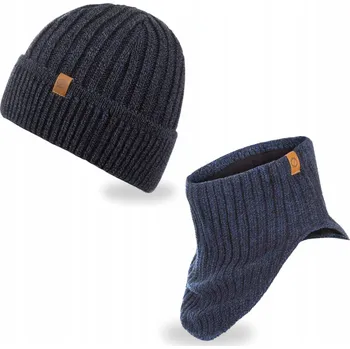 Čepice Brødrene sada: čepice a nákrčník (rolák), univerzální velikost, modrá