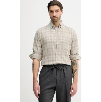 Pánská košile Bavlněná košile BOSS Orange Rickert_M 50552983 béžová 80X, vel. XXL