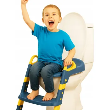 Kojenecká hygiena NÁSTAVEC NA ZÁCHOD S ŽEBŘÍKEM, NOČNÍK PRO DĚTI, MODRÉ SCHODY