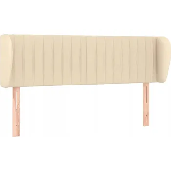 Čelo postele s ušima krémové 147 x 23 x 78/88 cm