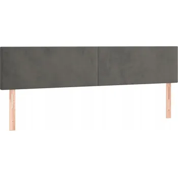 Čelo postele nastavitelné světle šedé samet 180 x 5 x 78/88 cm