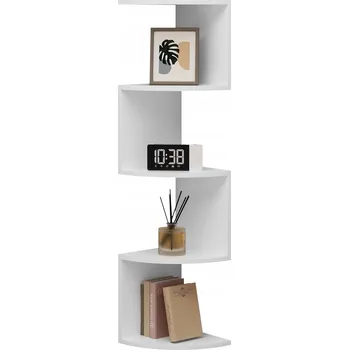 police Závěsná rohová BÍLÁ police na knihy Rohové police + HMOŽDINKY