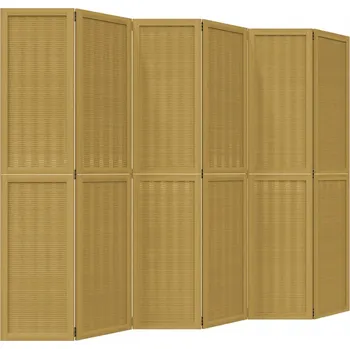 Paraván Paraván bambusový hnědý 6-dílný 210x180 cm masivní dřevo