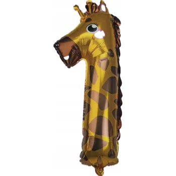 Balónek Fóliový balónek ČÍSLICE 1 Zlaté narozeniny 80 cm Žirafa