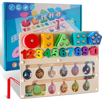 Dřevěná hračka Dřevěná tabule Hračka vzdělávací magnetická Montessori 3+