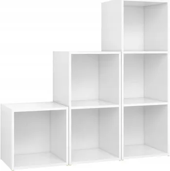 Televizní stolek 3dílná TV stěna, bílá, materiál na bázi dřeva