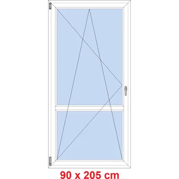 Okno Soft Balkonové dveře s příčkou 90x205 cm, otevíravé a sklopné